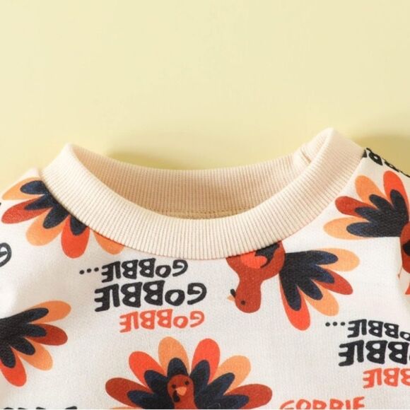 Baby Thanksgiving Gobble Long Sleeve Onesie - Picture 3 of 8